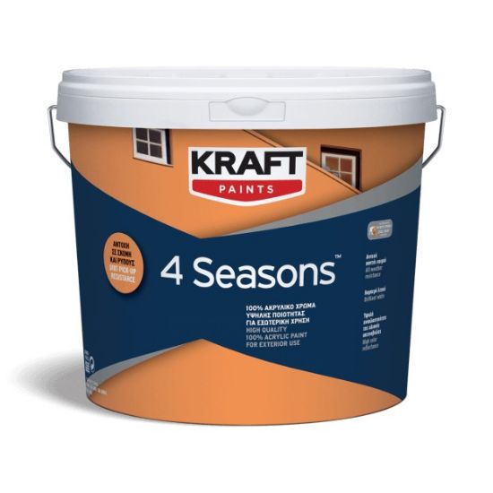 (ΠΡΟΣΦΟΡΑ) ΑΚΡΥΛΙΚΟ ΧΡΩΜΑ 4 SEASONS ΛΕΥΚΟ ΜΑΤ (10L) KRAFT