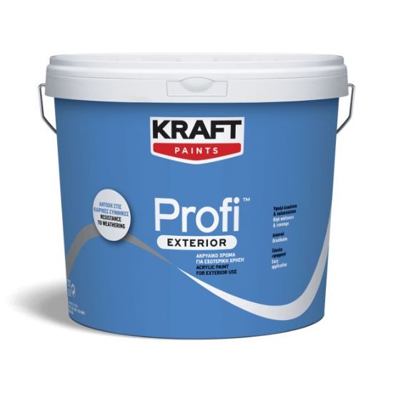 (ΠΡΟΣΦΟΡΑ) ΑΚΡΥΛΙΚΟ ΧΡΩΜΑ PROFI EXTERIOR ΛΕΥΚΟ ΜΑΤ (9L) KRAFT
