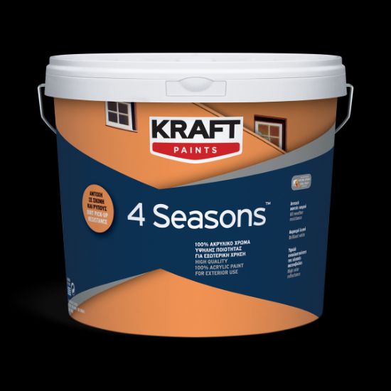 (ΠΡΟΣΦΟΡΑ) ΑΚΡΥΛΙΚΟ ΧΡΩΜΑ 4 SEASONS ΛΕΥΚΟ ΜΑΤ (10L) KRAFT